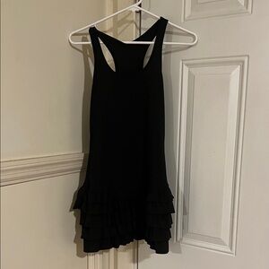 SHEIN Black Ruffle Hem Dress